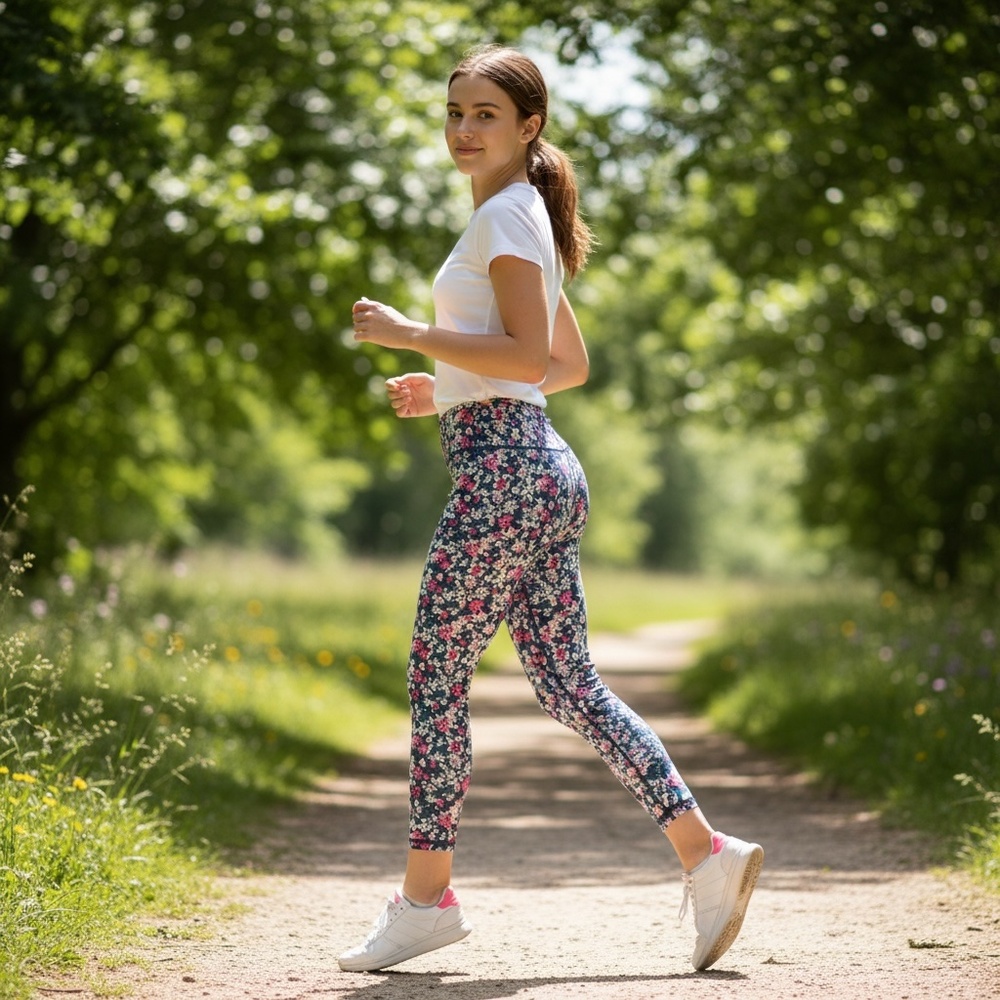 Eddie Bauer Girls Extra Mile Trail Tight Legging L 14/16 Floral Activewear Pants